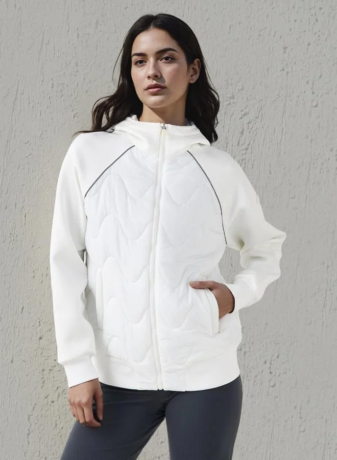 Active Women Hybrid Hooded Puffer Jacket